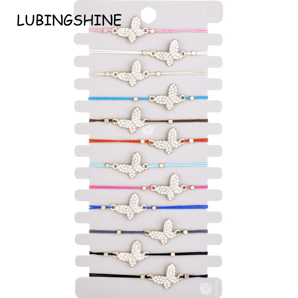 

LUBINGSHINE 12pcs/Sets Tree of Life Charms Braided Adjustable Yoga Bracelets&Bangles for Women Child Anklets Handmade Jewelry