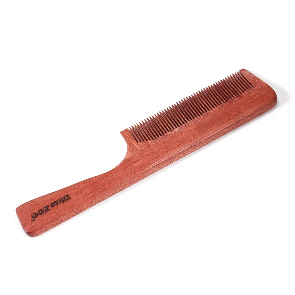 Fine tooth comb Практичный из дерева расческа для бороды красная сандаловая расческа для массажа бороды щетка для бритья многофункциональная расческа для ухода за волосами - Цвет: Fine tooth comb