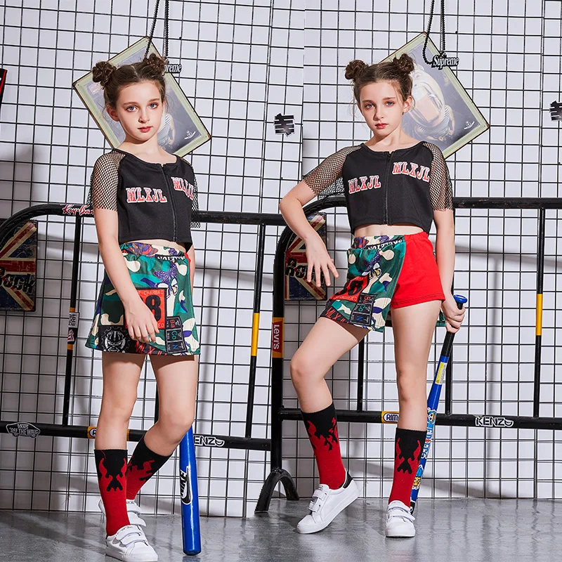 

Summer New Girls Street Dance Suits Less Children's Clothing Girls Hip Hop Jazz Dance Costumes Girls Catwalk Show Costumes