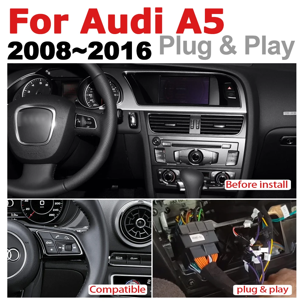 Cheap Car Radio 2 din GPS Android Navigation For Audi A5 8T 8F 2008~2016 MMI AUX Stereo multimedia touch screen original style 3
