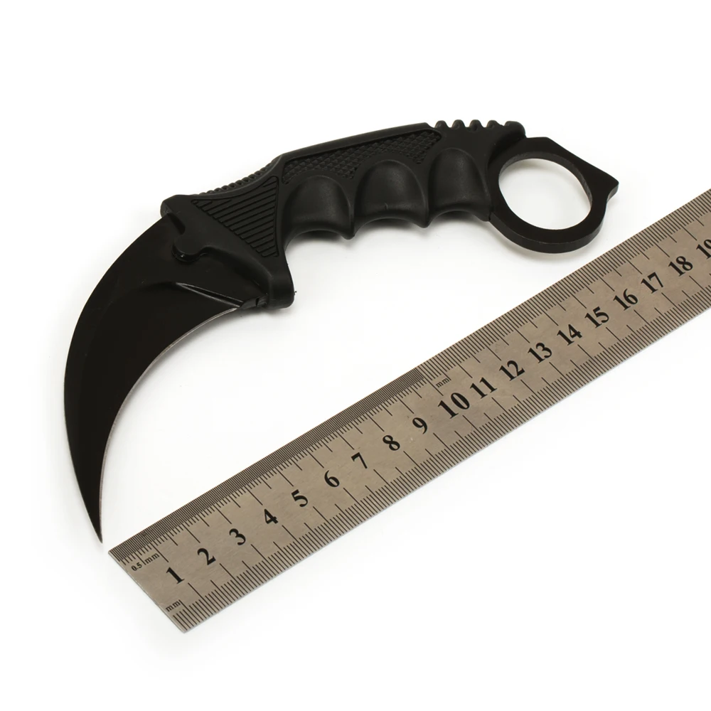 Нож Karambit CS GO, контр страйк, hawkbill, тактический коготь, karambit, нож для шеи, боевой бой, лагерь, для самообороны, для походов - Цвет: black