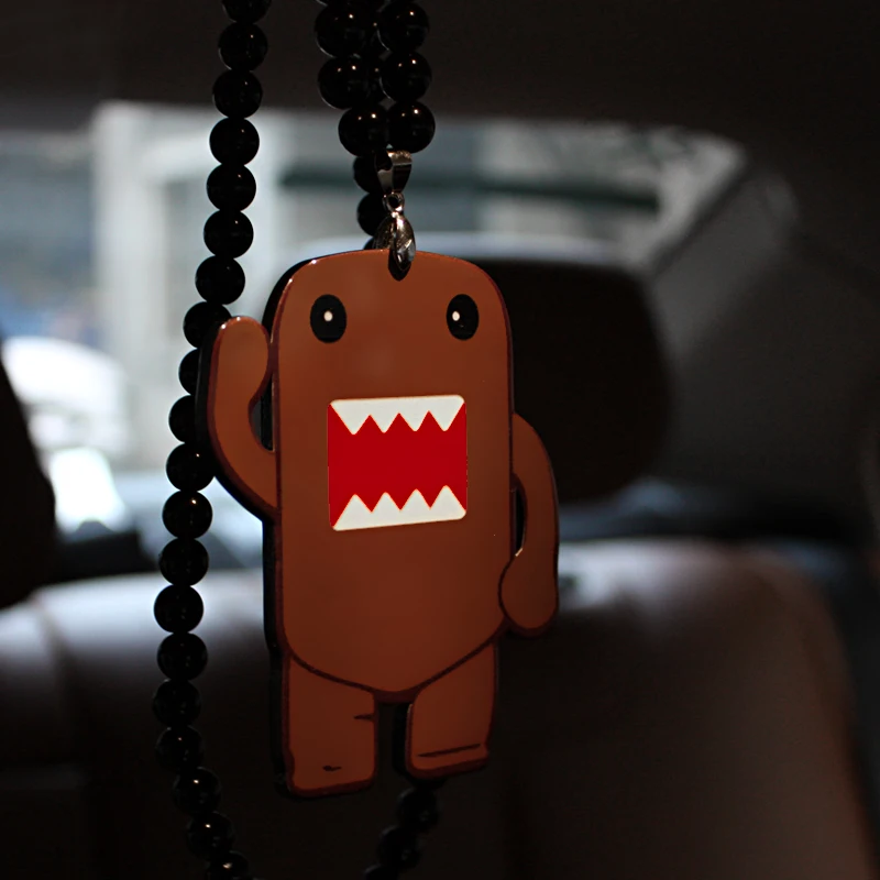 Коричневый DOMO KUN значок модная подвеска Автомобиль Стайлинг JDM интерьер зеркало заднего вида Бисер для вышивания Hellaflush Шарм хип хоп ожерелье