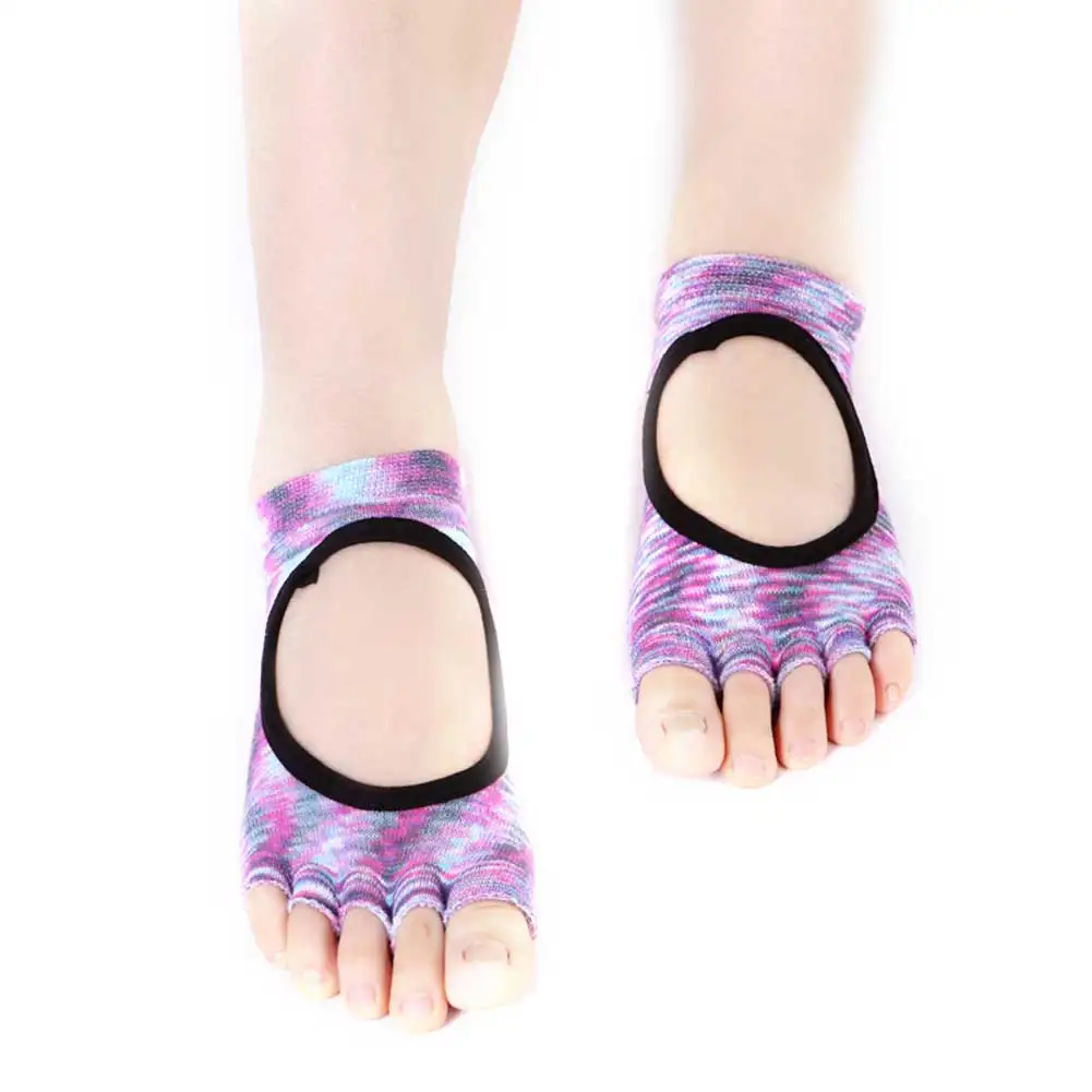 Женские носки для танцев, короткие носки для пилатеса с открытым носком, нескользящие носки для пилатеса, пять пальцев, Yogilates Meias, носки для фитнеса