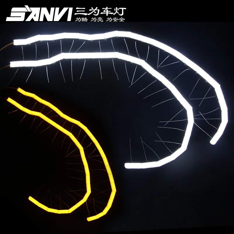 

SANVI Dual Color Snake DRL Flexible DRL LED Head Light Daytime Running Light Strip with Yellow Turn Indicator Function