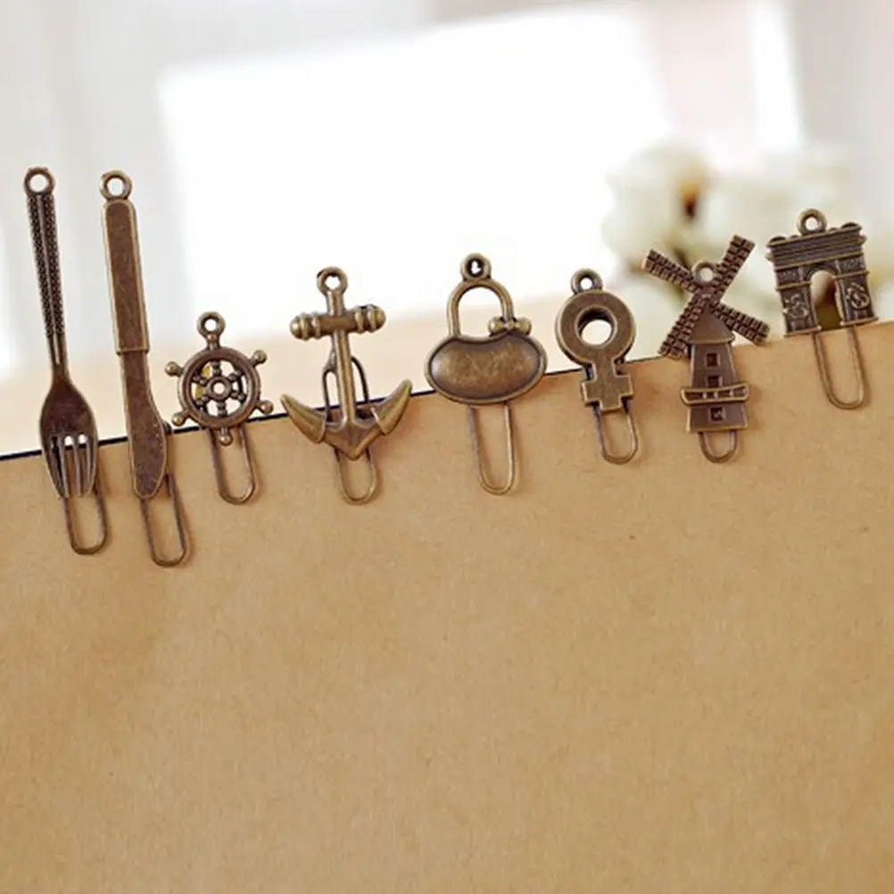 2 pcs/lot Kawaii Stationery Zakka School Supplies Papelaria Material EscolarBookmarks Nostalgic MetalBookmark ForBook