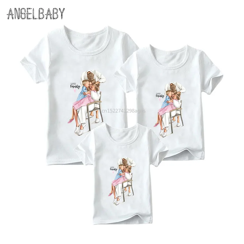 

Matching Family Outfits Mom Daughter Dad Son Print for Boys and Girls Funny T-shirt Clothes Kids&Woman&Man Super Family Tshirt