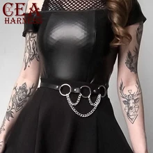 CEA. Жгут, крутая волна, Готическая подвязка, ремень, панк-рок, два металлических круга, кольцо, цепочка для женщин, дизайнерский пояс, пояс для выпускного вечера, подвязка
