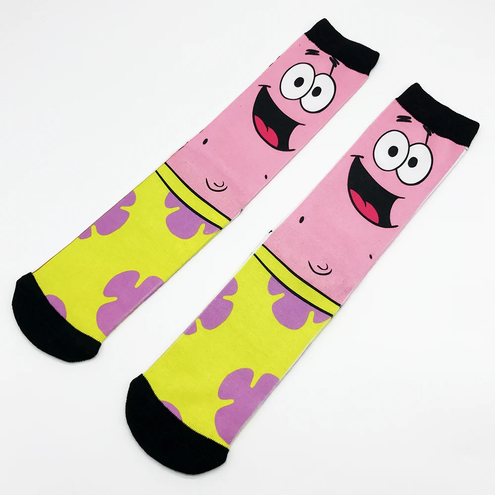 Модные розовые забавные носки для мужчин и женщин с милыми мультяшными принтами носки с 3d принтом 200 вязаные Компрессионные носки с масляными рисунками