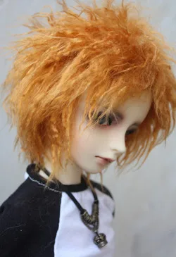 BJD кукла меховой парик Оранжевый короткие кудрявые волосы парики для 1/3 1/4 BJD DD SD MDD MSD дядюшка кукла меховые парики куклы аксессуары - Цвет: orange