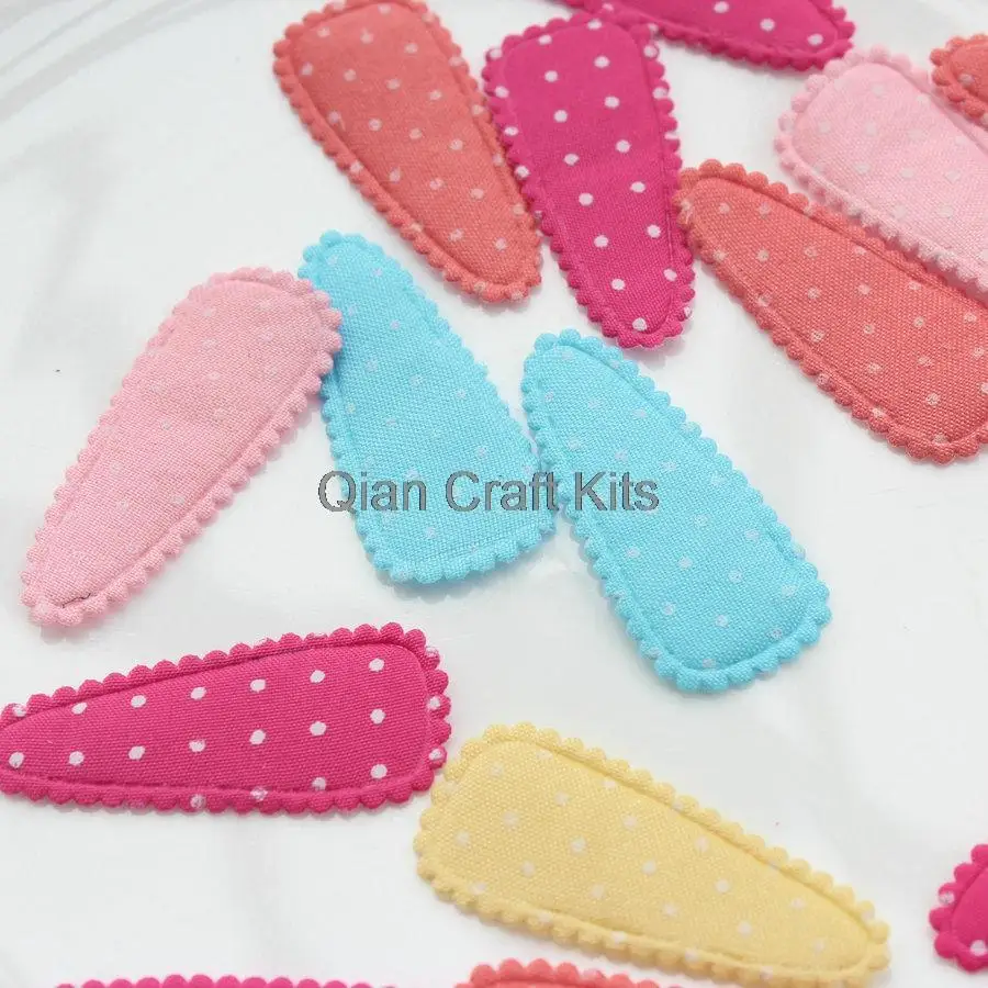 

800pcs pastel polka dots Baby Snap Clips covers applique - 33mm - perfect for fine hair clips not included