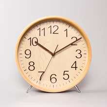 2017 New Real Despertador Wall Clock Desk Clock Solid Wood 10 Inch Silent Movement Tablet With