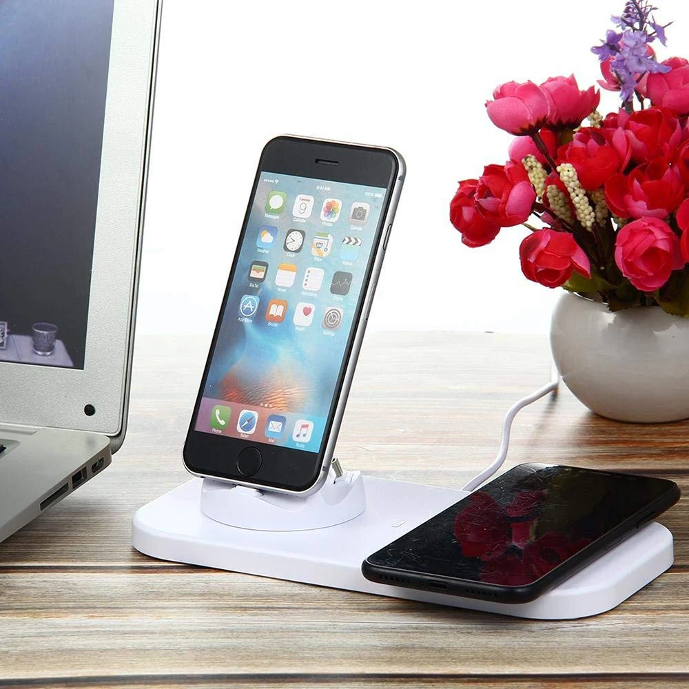 3IN1 MicroType CISO Charger Dock Cradle Wireless Charging USB Cable Adapter Charge Stand for iPhone X 8 Samsung S8 S9 Note 8 (7)