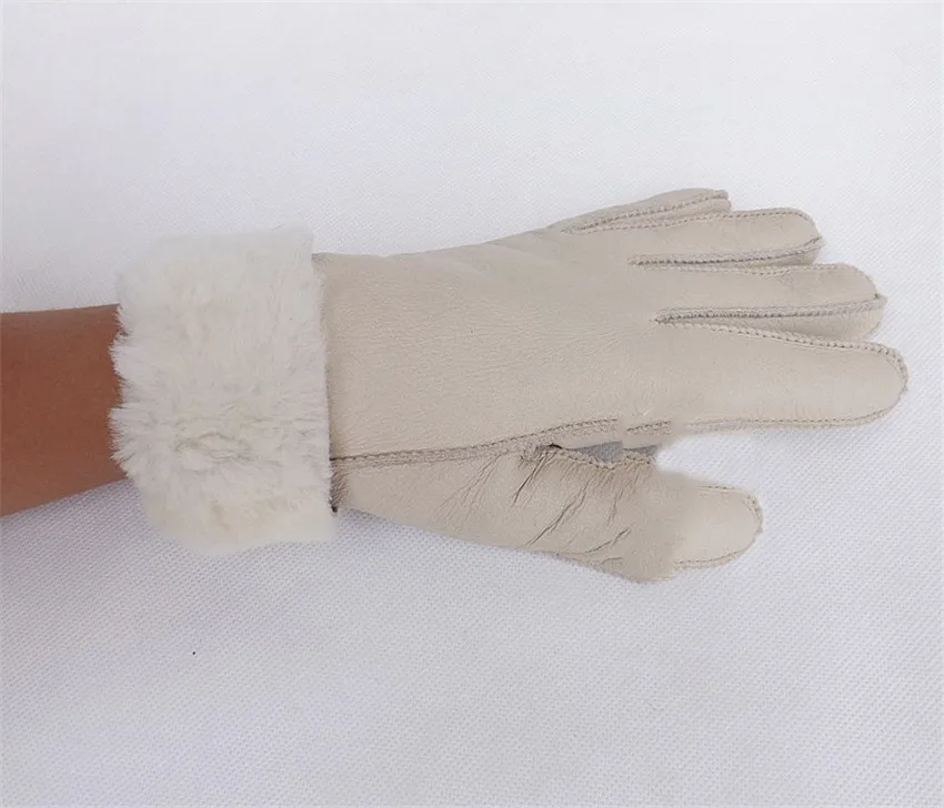 Высококачественные мужские кожаные перчатки, новые женские зимние меховые теплые перчатки из овчины, кожаные меховые перчатки, мужские зимние перчатки