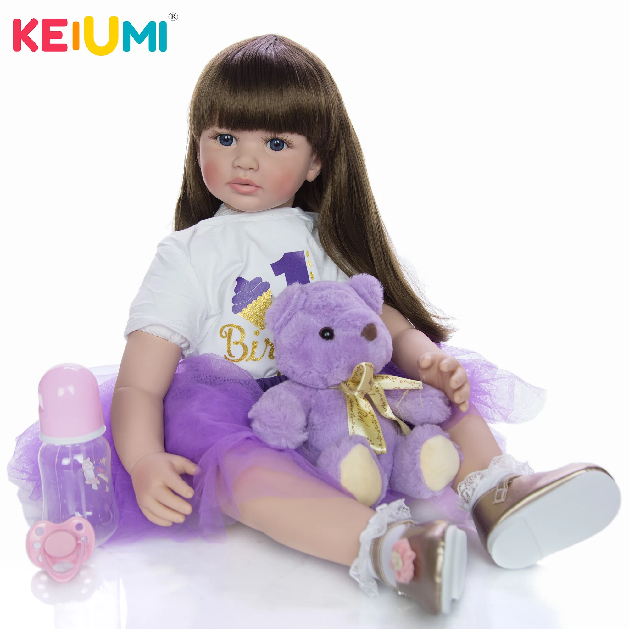 

Cute KEIUMI 24 Inch 60 cm Reborn Boneca Doll Toys Princess Toddler Babies Doll Girls Birthday Gift Present Child Play House Toy