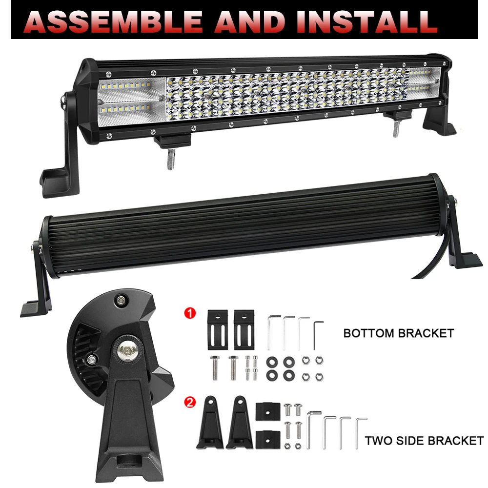CO светильник 8D Led Bar 20 дюймов 468 Вт 4X4 Светодиодный рабочий светильник 12 в 24 В точечный прожектор Светодиодный светильник для авто трактора Lada Niva Toyota ATV