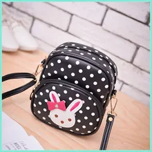 Кошелек для мелочи из искусственной кожи в горошек маленькая сумка для мелочи с мультяшным кроликом через плечо мини-Сумка bolso mujer bolsa feminina для девочек
