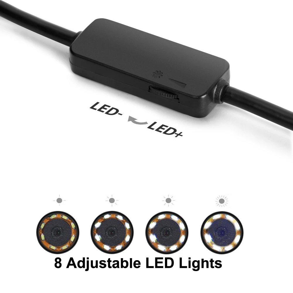 8LED 8 мм HD720P 3 м usb type-C Android эндоскоп камера Гибкая Змея Жесткий провод/кабель usb Тип C Труба Инспекционная камера бороскоп