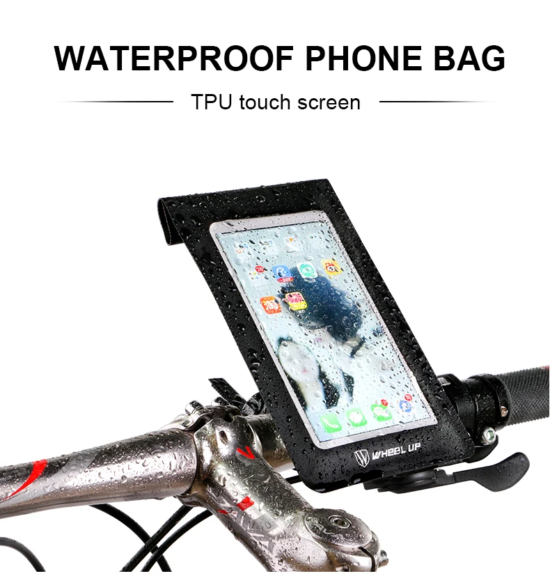 Discount 2017 New Universal 360 Rotataing Waterproof Phone Case Quick Release Bicycle Phone Bag TPU Touch Screen Cycling Phone Clip 2