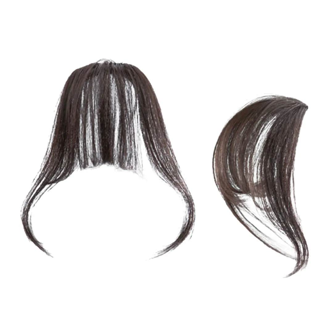 High Temperature Fiber Thin Air Fringe Bangs False Fake Hair Extension Clip on Front Hairpiece Fake Hair Fringes For Women