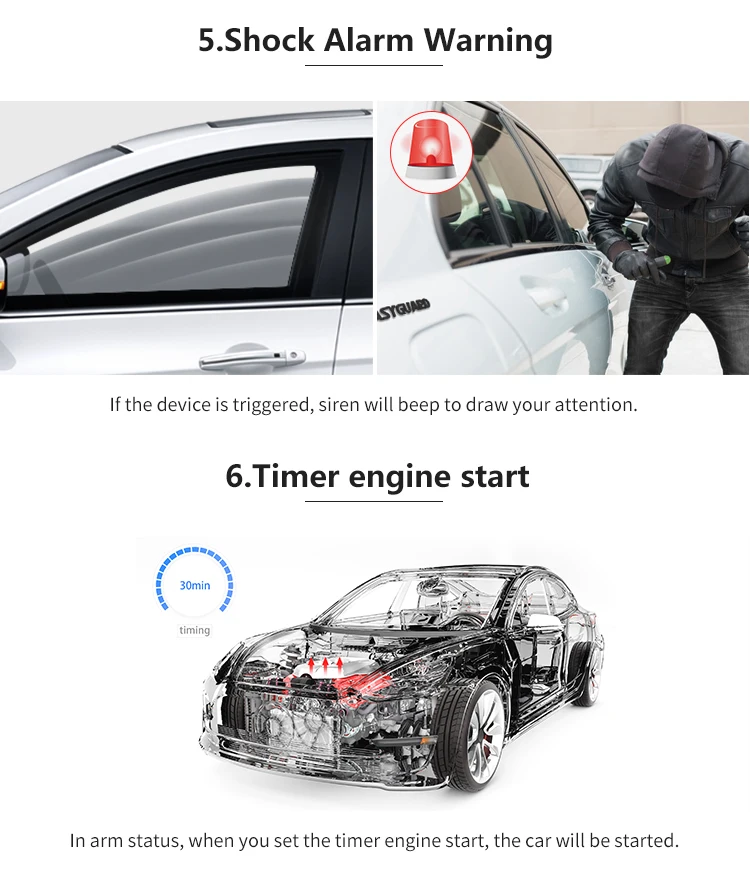EASYGUARD 2 способ автосигнализации ЖК-пейджер дисплей удаленный запуск двигателя Универсальный турбо таймер режим датчики удара для сигнализации безопасности