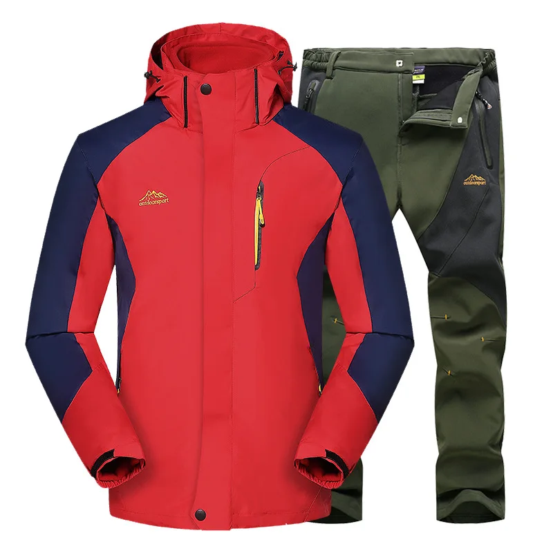 На открытом воздухе с горами и Для женщин Водонепроницаемый катание на лыжах-одежда, комплекты с курткой-пуховиком для сноуборда куртка лыжный костюм большой размер зимние Куртки плюс Размеры