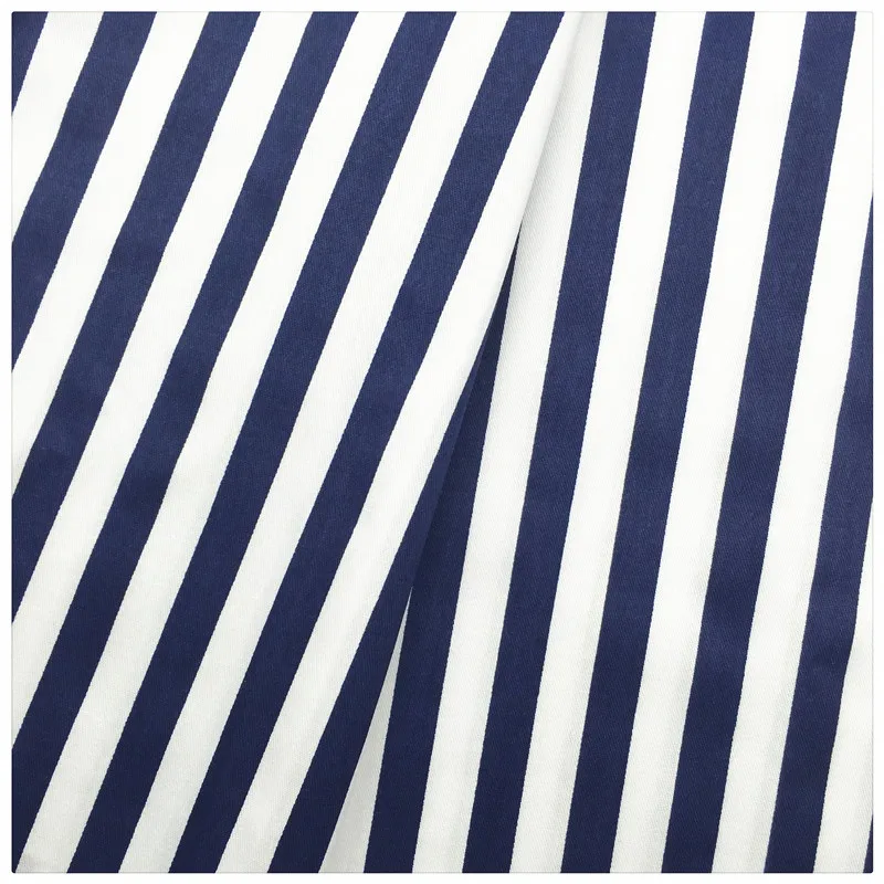 Темно-синяя полоса печати саржа Хлопчатобумажная Ткань Лоскутные материалы для шитья Стёганое одеяло Скрапбукинг ткани рукоделие материал штора ткань