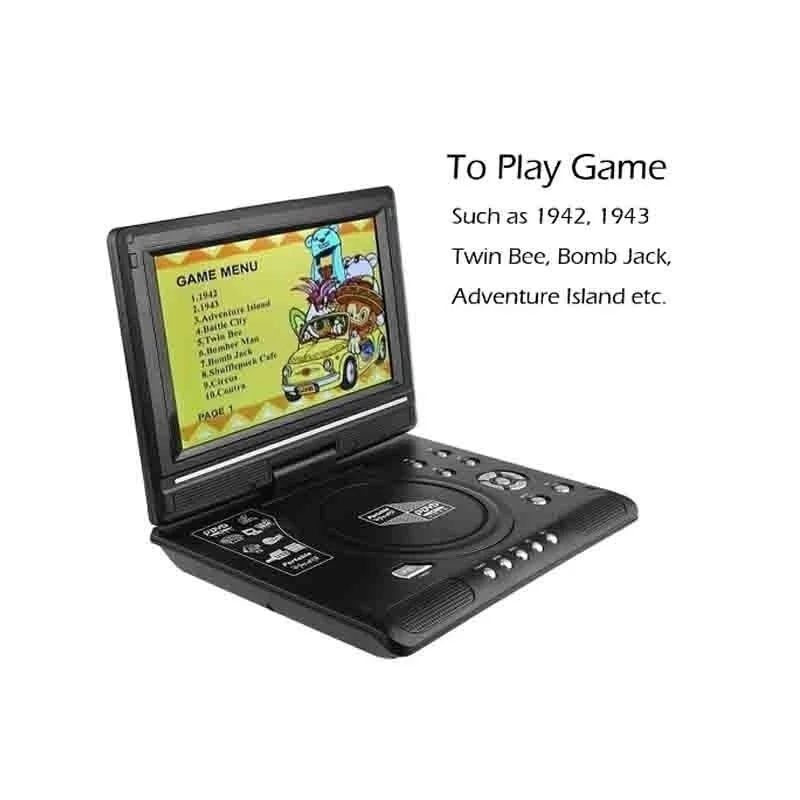 VERFANS DVD HD Portable EVD 7 8 Inch Mini Player Mini Game Mini TV Built In 500 Kids Classic Game Support SVCD VCD CD CD R RW