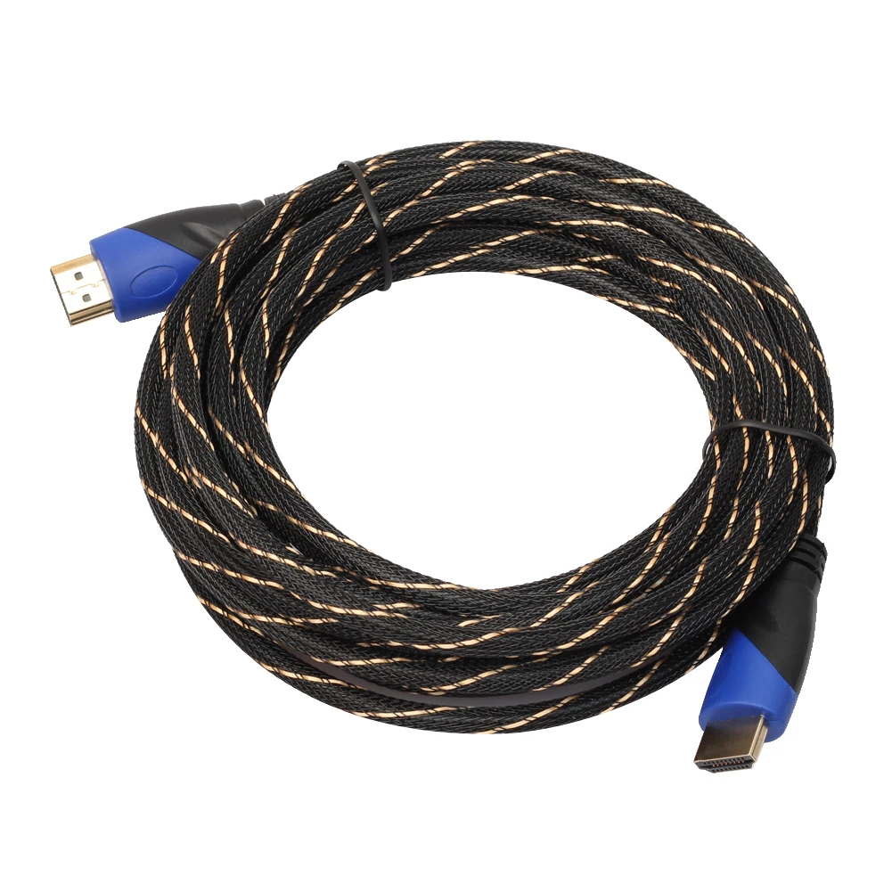 ALLOYSEED 1.8/3/5M Braided HDMI Cable V1.4 AV HD 3D For PS3 Xbox HDTV Meters 1080P With Skidproof Gold-plated Plug Head