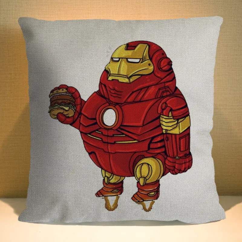 Милый мультяшный толстяк Marvel, Мстители, Супермен, Железный человек, Человек-паук, наволочка для подушки, чехол для дивана, декоративная подушка, чехол - Цвет: 17