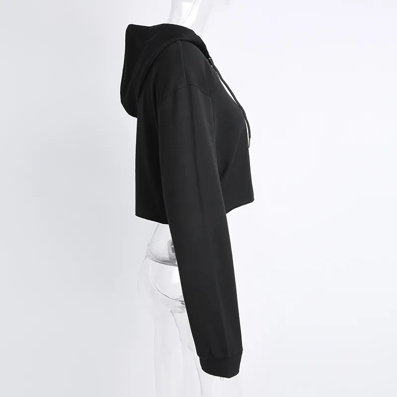 Pullovers Hooded Cotton Women's Hoodies Long Sleevele 3 Colors Solid Casual Female Sweatshirt Short Tops 2017 Women's Clothing (18)
