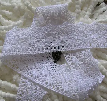 

15yards/lot 5cm Lace Ribbon White Decorative Cotton Trim Torchon Lace Crochet Cotton Lace Trim