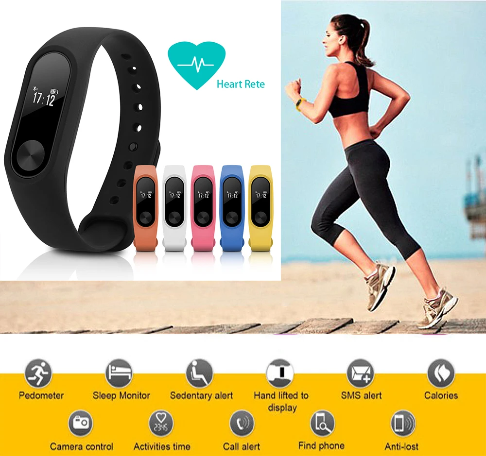 Смарт-браслет M2 Band Heart Rate Monitor Sleep Tracker спортивные Смарт-часы для мужчин женщин Live водостойкий будильник браслет