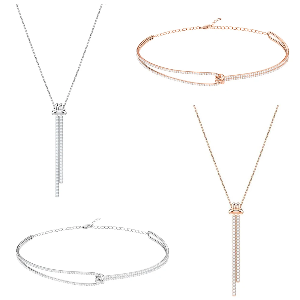 

NEW LIFELONG Y-Necklace Knotted Design Short Clavicle Chain Eye-catching Neck Necklace Kinked Design Symbolizes Eternal Rose