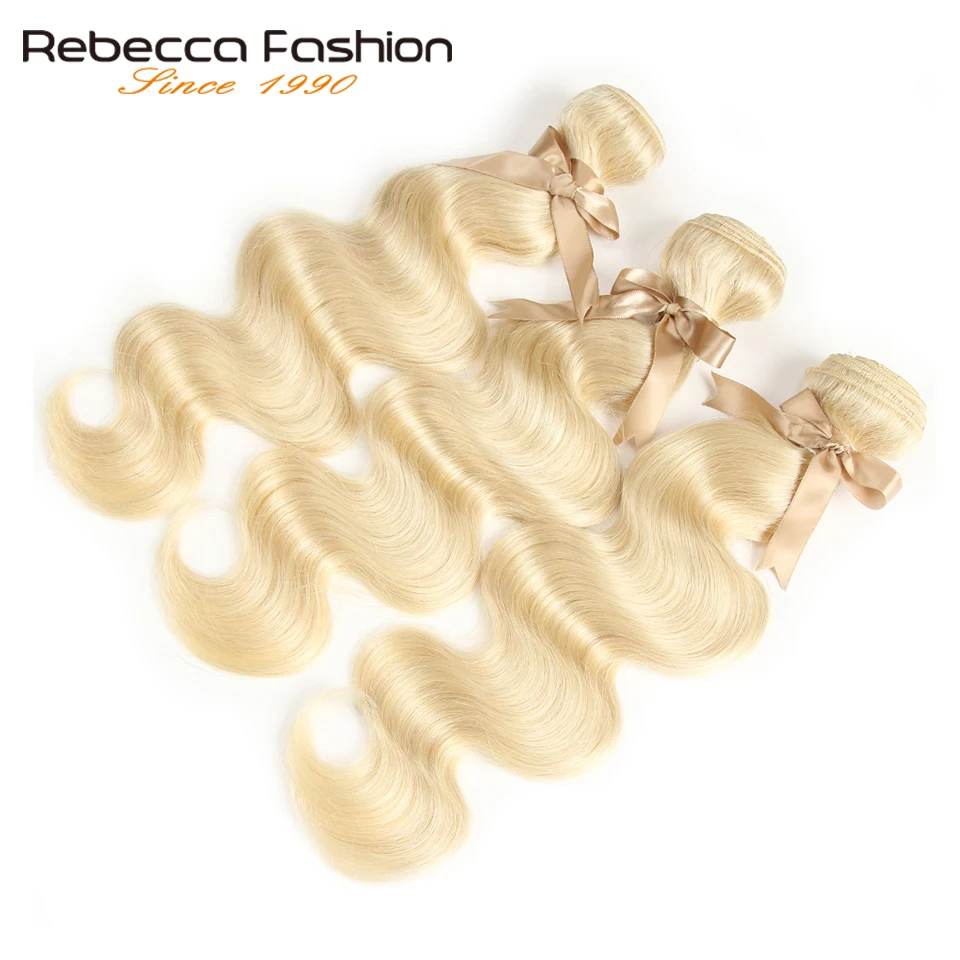 Rebecca 613 светлые пучки с закрытием малазийские волнистые человеческие волосы Remy 3 пучка с Чехол