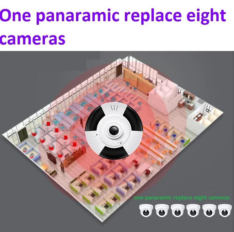 

2017 New 960P 3D VR WIFI IP Camera panoramic 360 Degree View Night Vision Mini Wireless Monitor 1.3MP CCTV Security Camera P2P