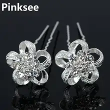 12 шт. новые посеребренные хрустальные свадебные зажимы для волос, заколки для волос, женские шпильки для волос, шикарные ювелирные украшения, вечерние аксессуары