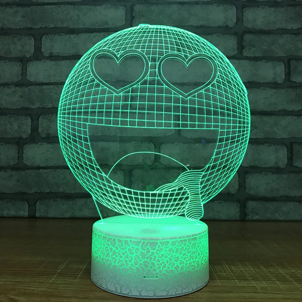 

Emoji LED Night Light 7 Color Change Desk Light Action Figures Boys Girls Birthday Toys 276