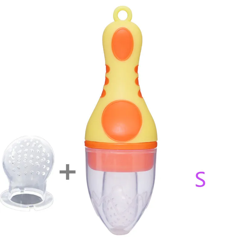 1 шт., силиконовая соска-Кормушка для младенцев, насадка в виде головы лягушки, молочный присоска для свежих фруктов, детский тренировочный сосок, соска, соска, бутылочки - Цвет: StyleB-Yellow-S