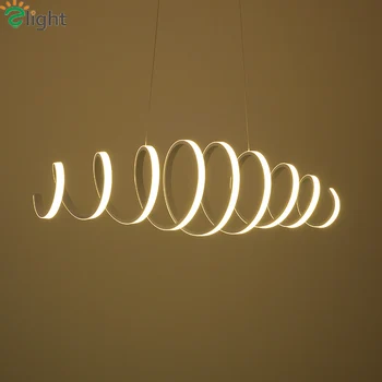 

Modern Swirl Aluminum Led Pendant Lights Acrylic Dining Room Dimmable Led Pendant Light Bedroom Pendant Lamp Led Hanging Lights
