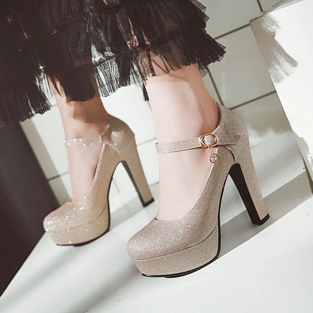 Zapatos de tacón alto plateados para mujer, calzado Sexy de charol y plata,  Stilettos, a la moda, de lujo, para fiesta de boda, talla grande -  AliExpress