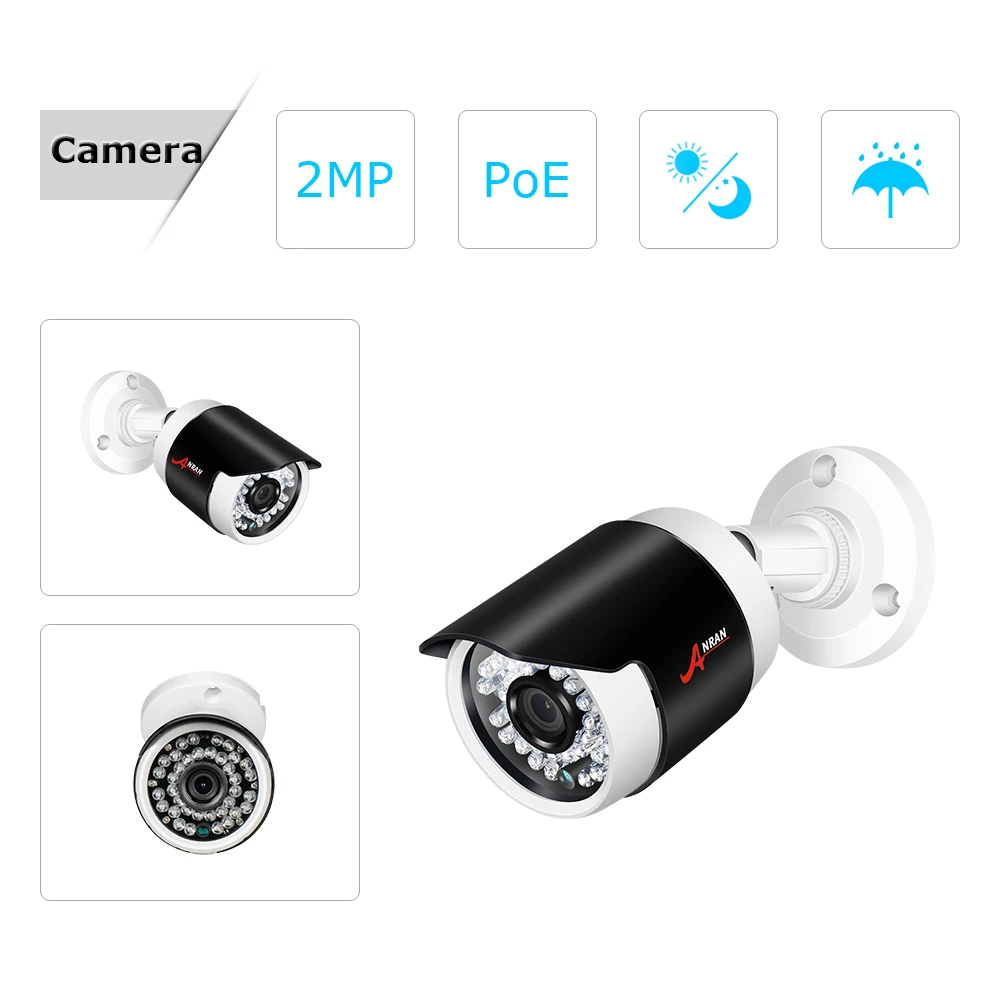 ANRAN P2P 1080P Full HD 4CH POE NVR 36 IR дневная и Ночная уличная Водонепроницаемая FTP