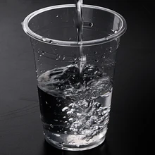 100 STÜCKE Einweg Kunststoff Wasser Tasse Glas Kunststoff Becher Tee Kaffee Behälter Trinkbecher Transparent Wasser Tassen gläser