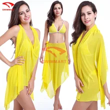 Swimmart Новинка года различные пляжная юбка Леди Горячая высокая эластичная сетка пряжа женское платье, одежда более Праздничная юбка VB012