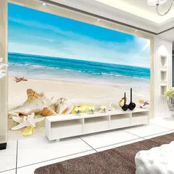 JiaSheMeiJu фото обои 3d спальня море пляж в виде ракушки Большой Настенные обои для современной настенная Гостиная ТВ задний план