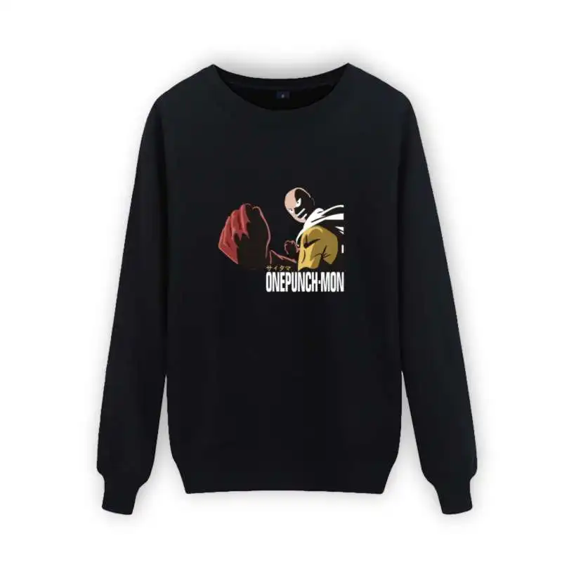 Trendy One Punch Man Black Sweatshirt Men Hip Hop in One Punch-Man Mens Hoodies and Sweatshirts Sets  3xl xxs