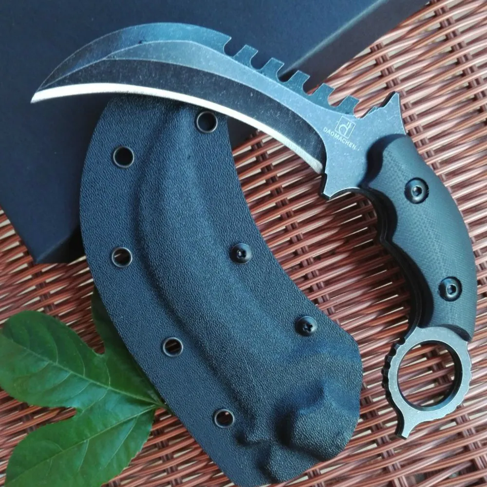 Тактический нож Karambit для кемпинга, выживания, охотничьи ножи, многофункциональные инструменты, D2 лезвие, охотничьи ножи в подарок