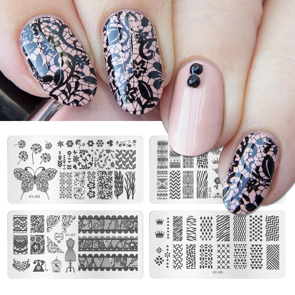 

Nail Art Image Stamping Plates Flowers Lace Butterfly Nail Polish Template Accessories Transfer Painting Stencil Tool XYJ01-16