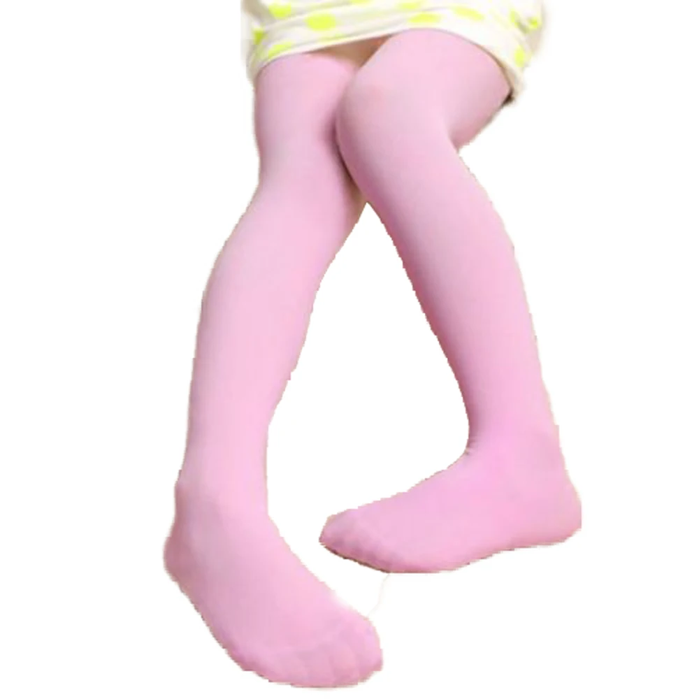 Детские мягкие колготки для маленьких девочек, колготки, чулки, бархатные колготки для балета, S/M/L - Цвет: Розовый