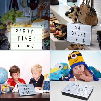 

A4 Size DIY LED Cinema Light Box Message Board with Interchangeable Letters Free Combination for Anniversary Wedding Party