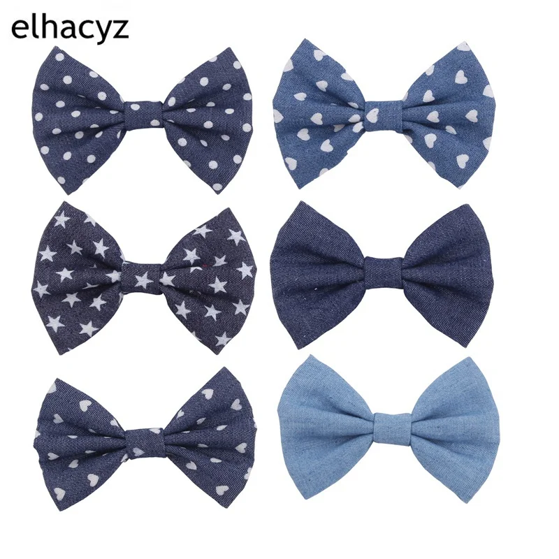 

Retail 1PC 4'' Big Cute Denim Hair Bows WITH Clips,Messy Hair Bow Clips For Children Headband, Baby Hair Accessories